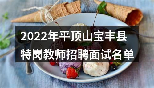 2022年平顶山宝丰县特岗教师招聘面试名单 图片