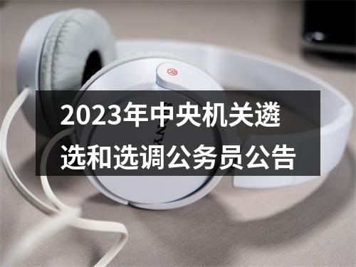 2023年中央机关遴选和选调公务员公告 图片