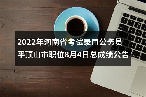 2022年河南省考试录用公务员平顶山市职位8月4日总成绩公告 图片